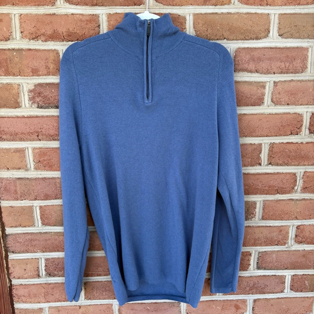 Mack Weldon Men's Zip-Up Sweater in Blue